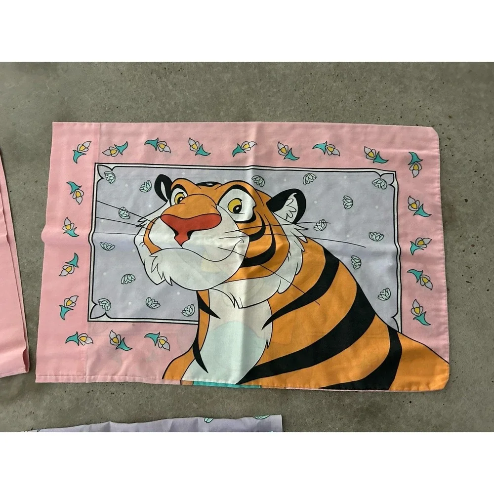 Vintage Disney Aladdin Jasmine & Rajah Full Comforter Fitted Sheet Pillowcases